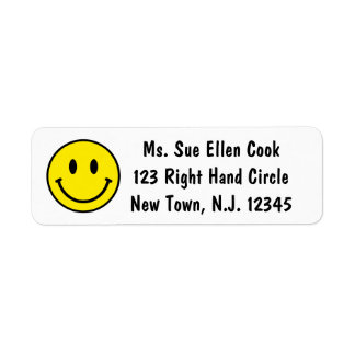 Yellow Emoji Return   Return Address Label