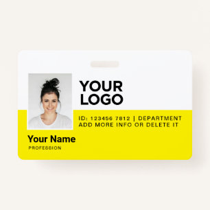 Yellow Employee Modern Photo ID Security ID Badge