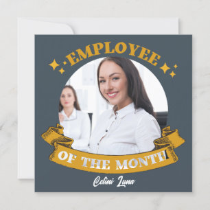 Yellow Employee Of The Month award card