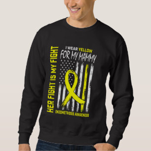 Yellow Endometriosis Awareness Mammy American Flag Sweatshirt