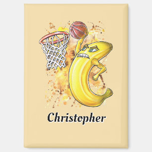 Yellow Energetic Slam Dunk Banana Fruit-Fuelled 🍌 Magnet