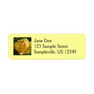Yellow English Rose Return Address Label