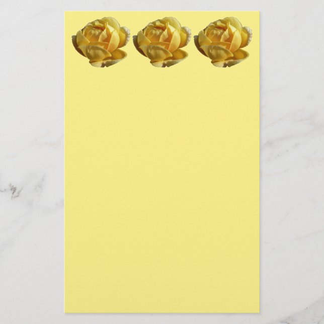 Yellow English Rose Stationery (Front)
