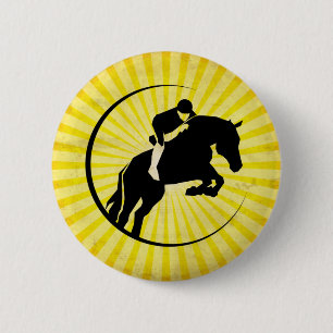 Yellow Equestrian 6 Cm Round Badge
