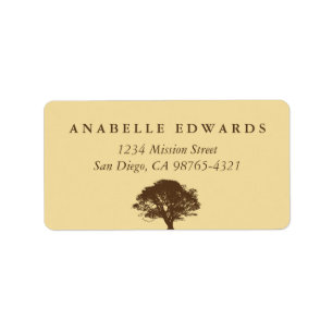 Yellow eternal oak tree envelope seal address