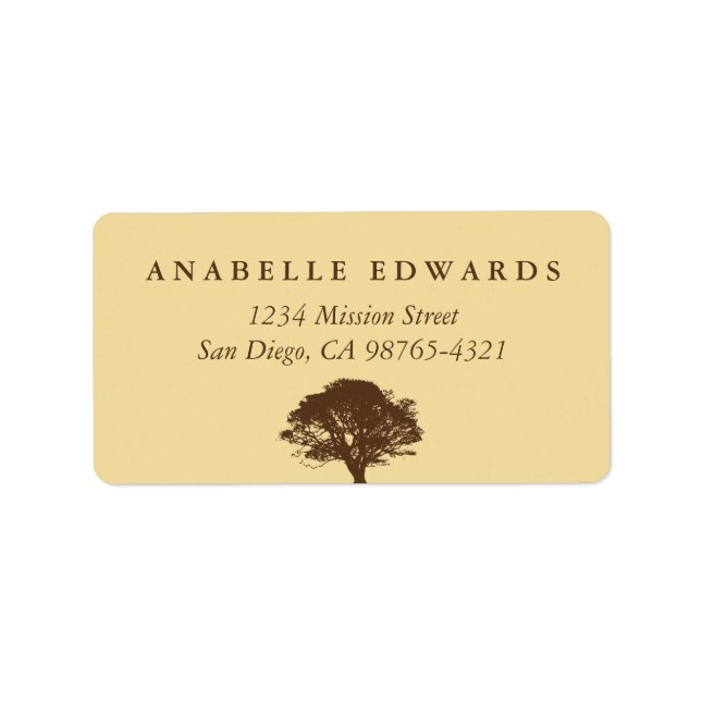 Yellow eternal oak tree envelope seal address (Front)