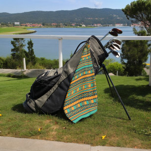 yellow ethnic aztec golf towel
