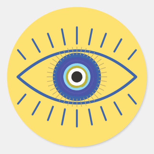 Yellow Evil Eye Sticker (Front)
