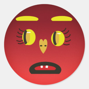 Yellow Eyed Sad Face Sticker