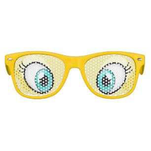 Yellow Eyes Cartoon Girl's Party Costume Glasses