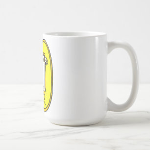 yellow face 50, it only a number coffee mug