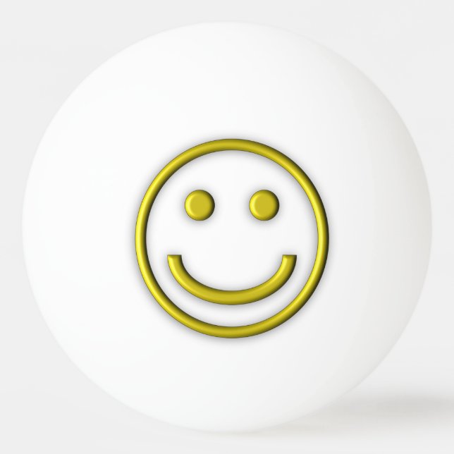 Yellow Face One Star Ping Pong Ball (Front)