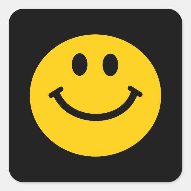 Yellow Face Square Sticker (Front)