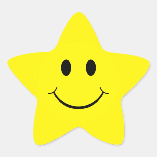 Yellow Face Star Shape Stickers (Front)