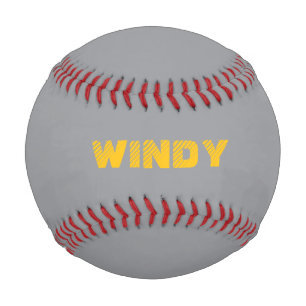 Yellow faded custom text on grey baseball