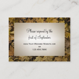 Yellow Fallen Leaves Wedding RSVP Response Card
