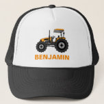 Yellow Farm Tractor Kids Trucker Hat<br><div class="desc">Cool tractor theme hat.</div>