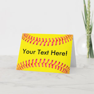 Yellow Fastpitch Softball Custum Greeting Card