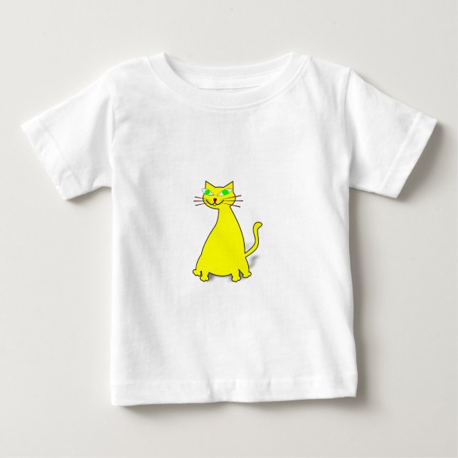 Yellow Fat Cat Baby T-Shirt (Front)