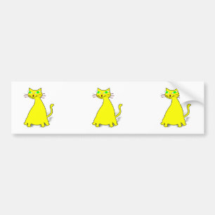 Yellow Fat Cat Bumper Sticker