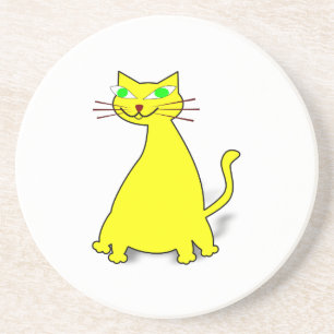 Yellow Fat Cat Coaster
