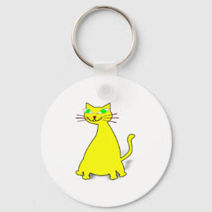 Yellow Fat Cat Key Ring
