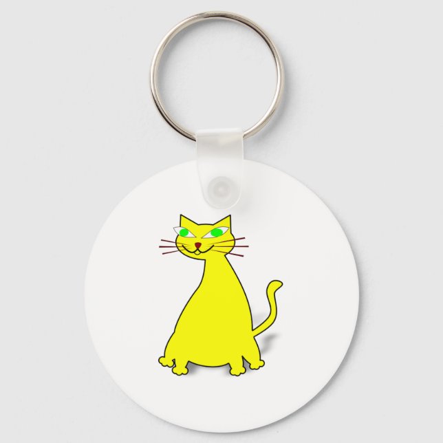 Yellow Fat Cat Key Ring (Front)