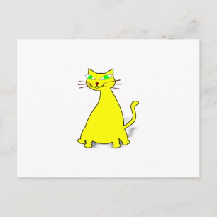 Yellow Fat Cat Postcard
