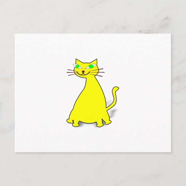 Yellow Fat Cat Postcard (Front)