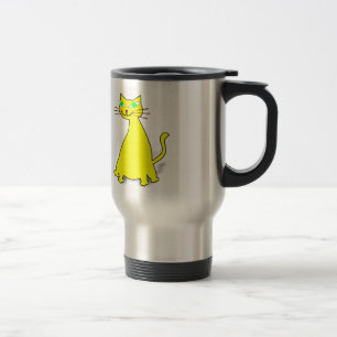 Yellow Fat Cat Travel Mug