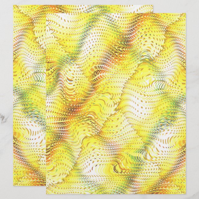 Yellow Faux Snakeskin Scrapbook Paper 2-Sided Page (Front/Back)