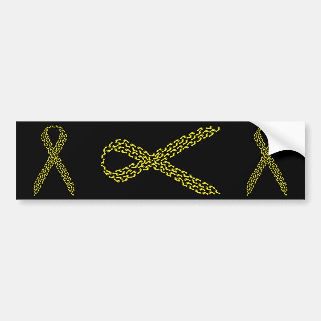 Yellow Feet Awareness Ribbon Bumper Sticker (Front)