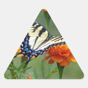 Yellow female Eastern Tiger Swallowtail Triangle Sticker