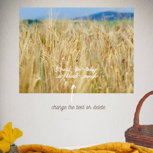 Yellow field and blue hills  poster