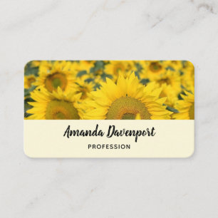 Yellow Field of Sunflowers Photograph Business Card