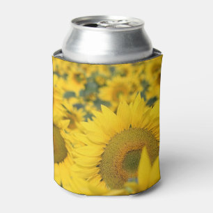  Yellow Field of Sunflowers Photograph Can Cooler
