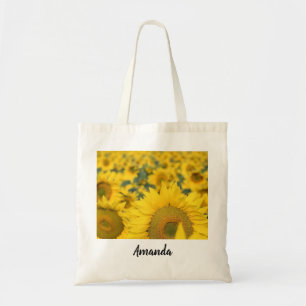 Yellow Field of Sunflowers Photograph Tote Bag