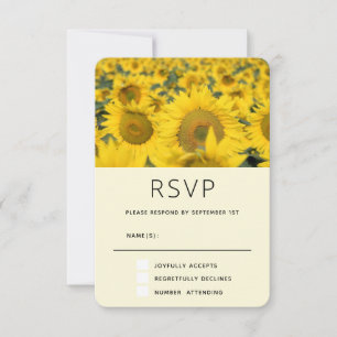 Yellow Field of Sunflowers RSVP Card