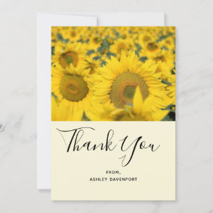 Yellow Field of Sunflowers Thank You Card