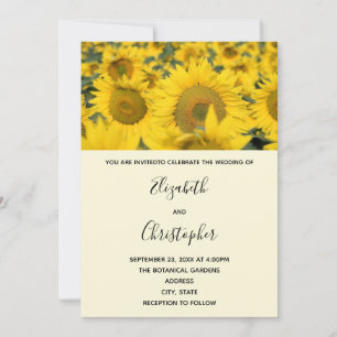 Yellow Field of Sunflowers Wedding Invitation