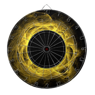 Yellow Fiery Eclipse or Black Hole  Dart Board