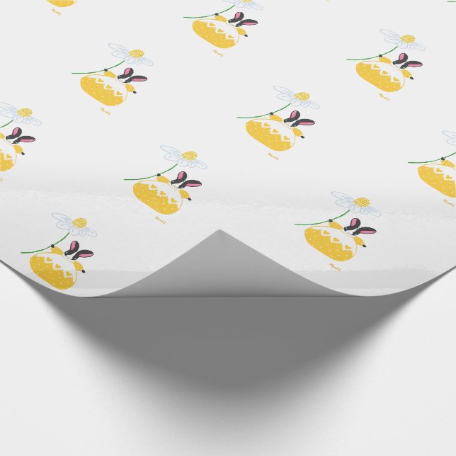 Yellow Fifi Daisy Bunny Wrapping Paper (Corner)