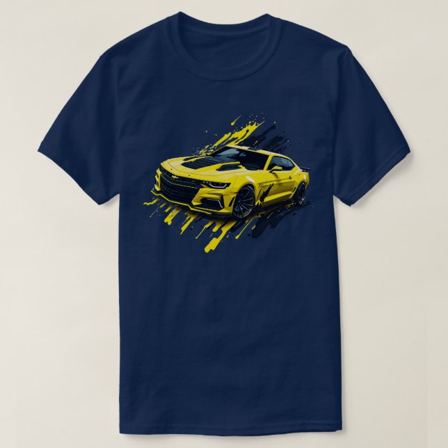Yellow Fifth Generation Chevrolet Camaro T-Shirt (Design Front)