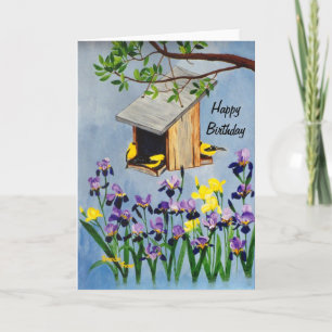 Yellow Finch Birthday Card