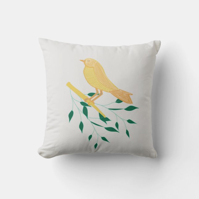 Yellow Finch Cushion (Front)