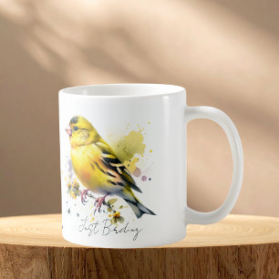 Yellow Finch Watercolor Coffee Mug