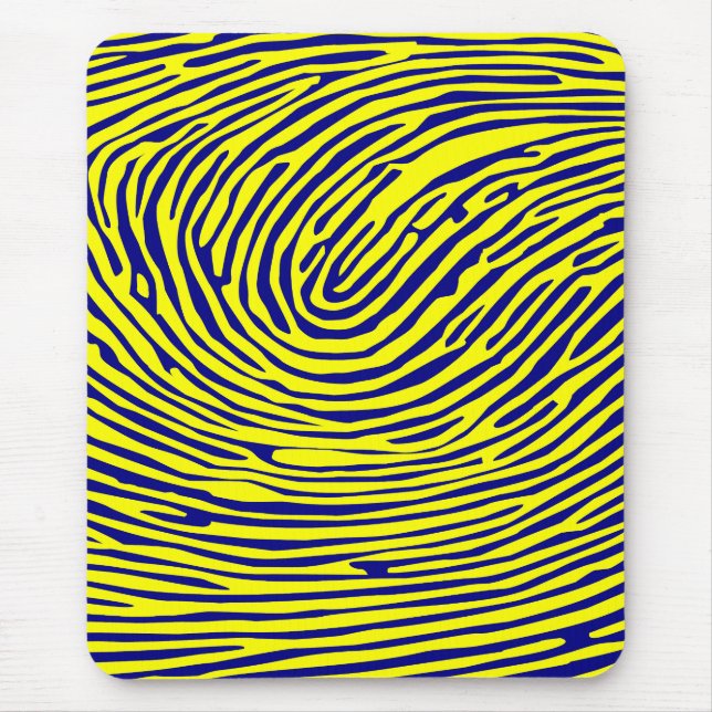 Yellow Fingerprint Minimalist Mouse Pad (Front)