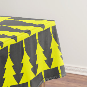 Yellow Fir Christmas Trees Pattern Tablecloth