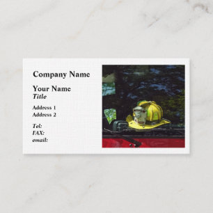 Yellow Fire Captain's Helmet Business Card