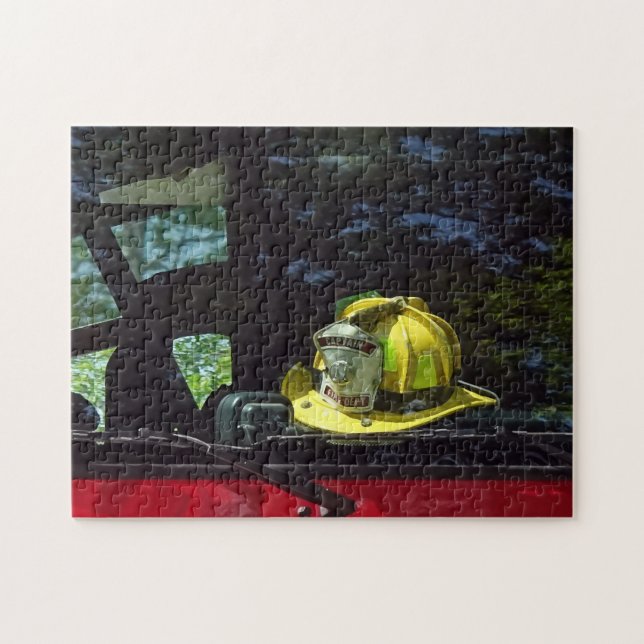 Yellow Fire Captain's Helmet Jigsaw Puzzle (Horizontal)